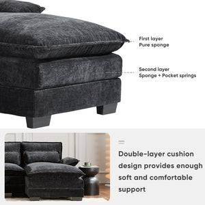 Modern U-Shaped Sectional Sofa with Console and USB Charger
