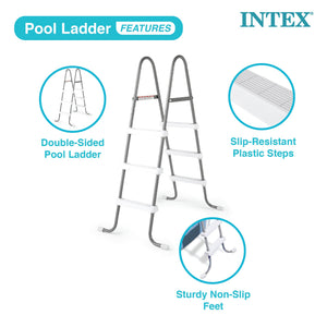 Intex 12 x 2.5 Foot Metal Frame Above Ground Pool with Filter and Accessories