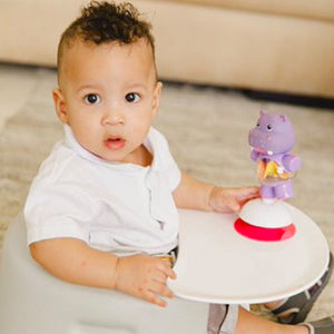 Bumbo Infant Floor Seat Baby Sit Up Chair with Adjustable Harness, Cool Gray