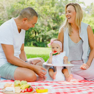 Bumbo Infant Floor Seat Baby Sit Up Chair with Adjustable Harness, Cool Gray