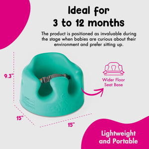 Bumbo Infant Floor Seat Baby Sit Up Chair with Adjustable Safety Harness, Aqua
