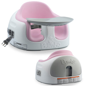 Bumbo Baby Toddler Adjustable 3-in-1 Booster Seat/High Chair & Tray, Cradle Pink