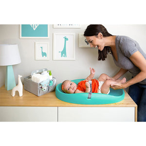 Bumbo Baby Infant Soft Foam Comfortable Changing Pad with Restrain Belt, Aqua