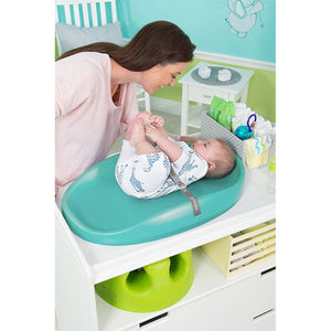 Bumbo Baby Infant Soft Foam Comfortable Changing Pad with Restrain Belt, Aqua