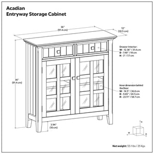 Acadian - Handcrafted Entryway Storage Cabinet