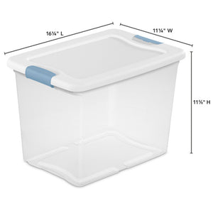 Sterilite 25 Quart Latching Storage Box, Stackable Bin with Latch Lid, 12 Pack