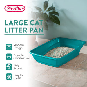 Sterilite 13033W06 Lg Frame Cat Litter Pan with Low Entrance, Sea Going (6 Pack)