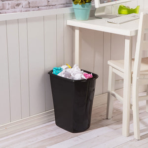 Sterilite 10529006 5.5 Gal Ultra Plastic Wastebasket Trash Can, Black (6 Pack) - TRAPSKI