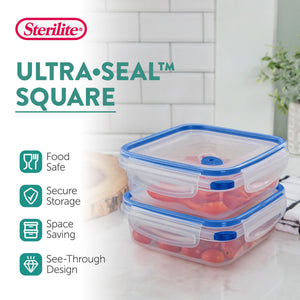 Sterilite 4.0 Cup Square Ultra-Seal Food Storage Container, Blue (6 Pack)
