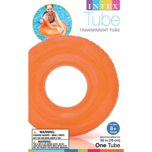 Intex Colorful Transparent Inflatable Swimming Pool Beach Tube Raft (24 Pack)