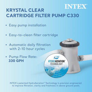 Intex 10' Round Pool with Maintenance Kit, Cover, and Filter Cartridges (6 Pack)