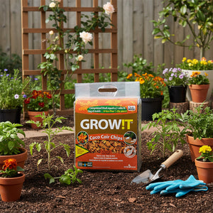 Hydrofarm GROW!T JSCC2 Organic Coco Coir Tropical Planting Mulch Chips, 2 Cu Ft