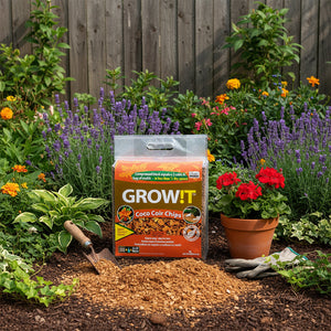 Hydrofarm GROW!T JSCC2 Organic Coco Coir Tropical Planting Mulch Chips, 2 Cu Ft