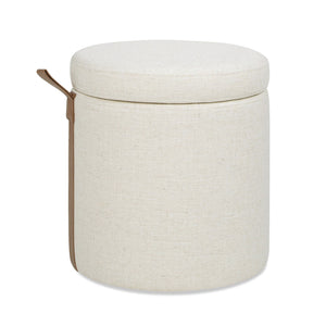 Brandy - Round Upholstered Storage Ottoman With Accent