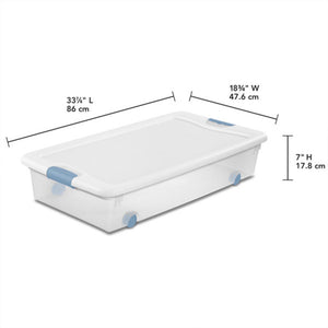 Sterilite 56 Quart Latching Stackable Wheeled Storage Container w/ Lid, (4 Pack)