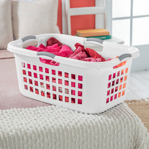 Sterilite Ultra 2 Bushel Plastic Stackable Laundry Basket Bin, White (12 Pack)