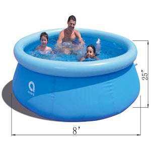 JJLeisure 8' x 25" Prompt Set Inflatable Outdoor Backyard Swimming Pool (2 Pack)