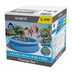 JJLeisure 8' x 25" Prompt Set Inflatable Outdoor Backyard Swimming Pool (2 Pack)