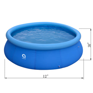JLeisure 12 Ft x 30" Inflatable Swimming Pool Bundle w/ Filter Cartridge & Pump