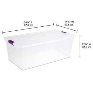 Sterilite 110 Qt Clear Storage Organization Box w/ Secure Latching Lid (16 Pack)