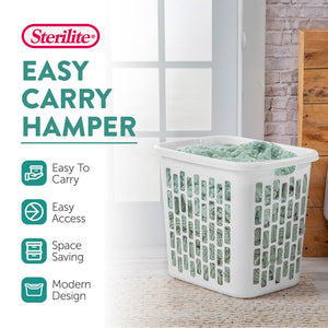 Sterilite Ultra Easy Carry Plastic Dirty Clothes Laundry Basket Hamper (12 Pack)