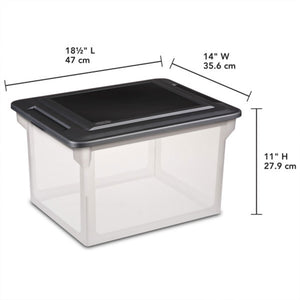Sterilite File Box, Clear Bankers Box, Organizer Storage Tote w/ Lid (8 Pack)