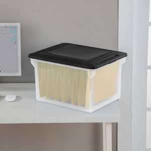 Sterilite File Box, Clear Bankers Box, Organizer Storage Tote w/ Lid (8 Pack)