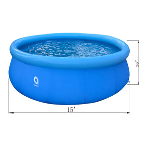JLeisure 15Ft x 36" Prompt Set Inflatable Outdoor Backyard Swimming Pool(2 Pack)