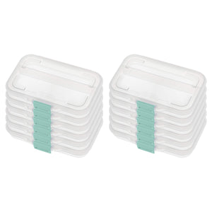 Sterilite Convenient Small Divided Clear Storage Pencil Box & Latch Lid, 12 Pack