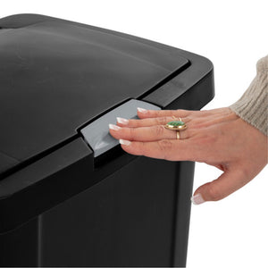 Sterilite 13 Gallon TouchTop Wastebasket with Titanium Latch, Black (4 Pack)