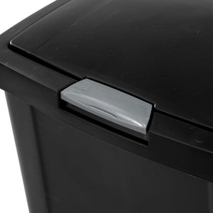 Sterilite 13 Gallon TouchTop Wastebasket with Titanium Latch, Black (12 Pack)