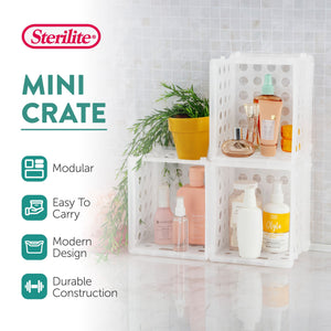 Sterilite Convenient Mini Square Small Storage Organizing Crate, Clear (24 Pack)