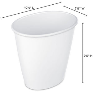 Sterilite Petite 1.5-Gallon Home Oval Vanity Trash Wastebasket, White (12 Pack) - TRAPSKI