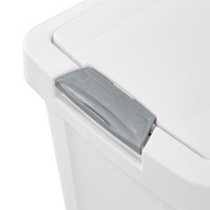 Sterilite 10438004 7.5 Gallon TouchTop Wastebasket w/ Titanium Latch, White 8 Ct