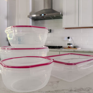 Sterilite 03426604 16 Cup Rectangle UltraSeal Food Storage Container, Red 12 Ct - TRAPSKI