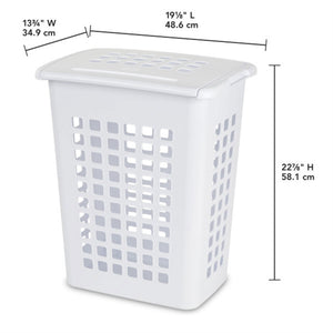Sterilite Rectangular LiftTop Plastic Clothes Laundry Hamper Bin w/ Lid (4 Pack)