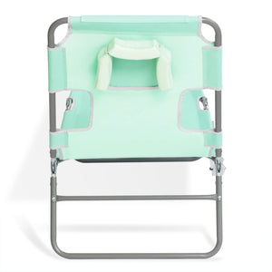 Ostrich Chaise Lounge Folding Sunbathing Recliner Beach Chair, Teal (2 Pack)