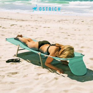 Ostrich The Original Chaise Lounge, Facedown Beach Pool Tanning Chair, Teal - TRAPSKI