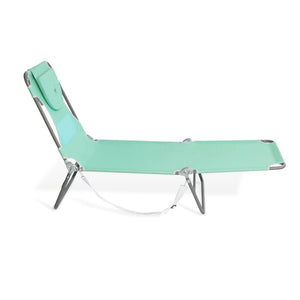 Ostrich Chaise Lounge Folding Sunbathing Poolside Beach Chair, Teal (2 Pack)