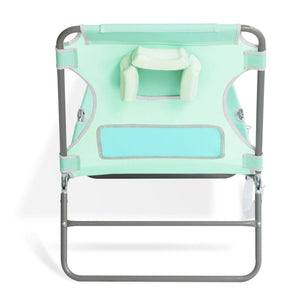 Ostrich Chaise Lounge Folding Sunbathing Poolside Beach Chair, Teal (2 Pack)
