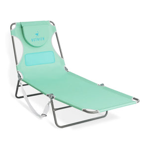 Ostrich The Ladies Comfort Lounger, Foldable Beach Pool Tanning Chair, Teal