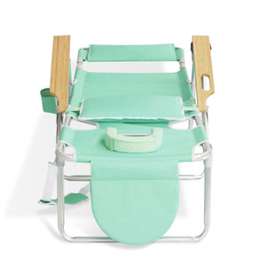 Ostrich The Deluxe 3N1 Lightweight Outdoor Beach Lounge Chair w/ Footrest, Teal - TRAPSKI