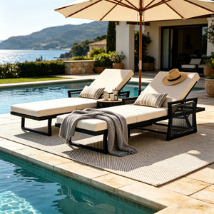 Black Mix Chaise Lounge Set
