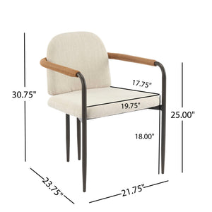Modern Dining Chair Set with Durable Iron Frame and Comfortable Fabric Upholstery