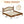 King Size Wooden Platform Bed with Rattan Headboard