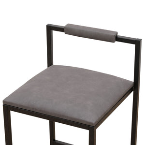 Elegant Bar Stool Set With Backrest And Footrest, Counter Height (Set of 2)