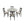 5 Pieces Dining Table And Chairs Set For 4 Persons, Kitchen Room Solid Wood Table With 4 Chairs
