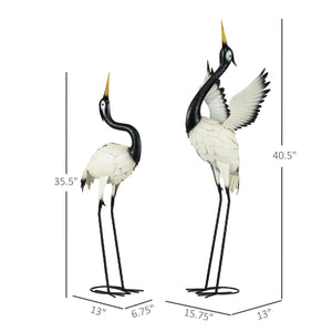 Outsunny Heron Garden Statues Set of 2