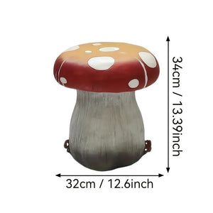 13.4' Oversized Mushroom Statue Stool