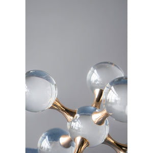 7.9" x 7.9" x 7.9" Clear and Gold Decorative Sculpture